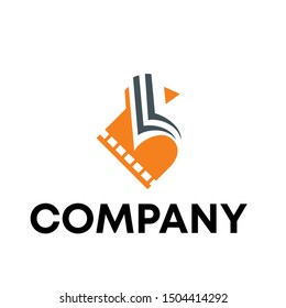 Music logo vector. video template logo for a recording sign