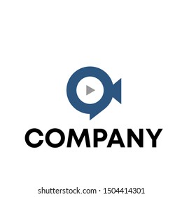 Music logo vector. video template logo for a recording sign