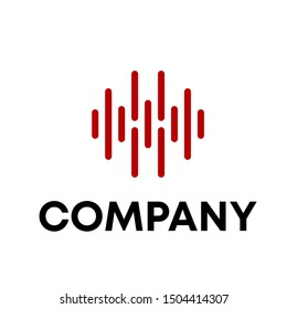 Music logo vector. video template logo for a recording sign