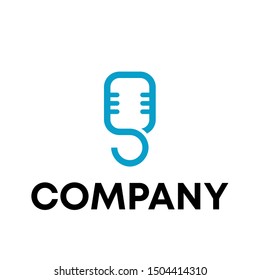 Music logo vector. video template logo for a recording sign