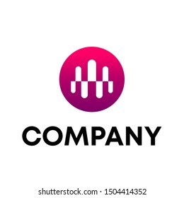 Music logo vector. video template logo for a recording sign