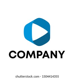 Music logo vector. video template logo for a recording sign