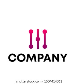 Music logo vector. video template logo for a recording sign