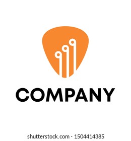 Music logo vector. video template logo for a recording sign