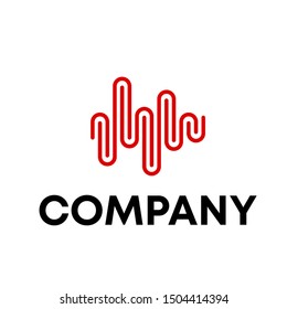 Music logo vector. video template logo for a recording sign