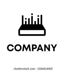 Music logo vector. video template logo for a recording sign