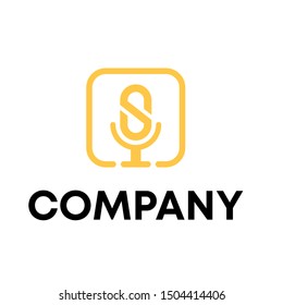 Music logo vector. video template logo for a recording sign