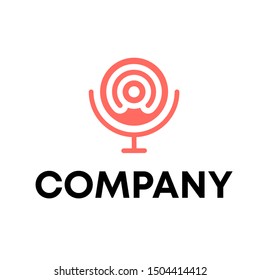 Music logo vector. video template logo for a recording sign