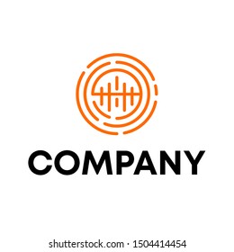 Music logo vector. video template logo for a recording sign