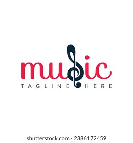 Music logo wordmark design creative concept