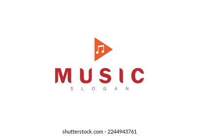 Music logo with writing and vector icon