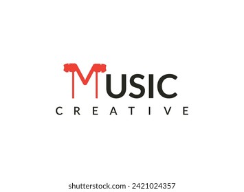 Music logogram, for font M in your name logo with music .