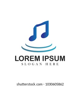 Music logotype vector design element simple illustration symbol note audio emblem concept modern
