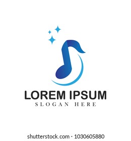 Music logotype vector design element simple illustration symbol note audio emblem concept modern
