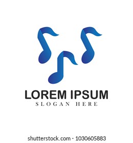 Music logotype vector design element simple illustration symbol note audio emblem concept modern
