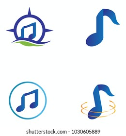 Music logotype vector design element simple illustration symbol note audio emblem concept modern
