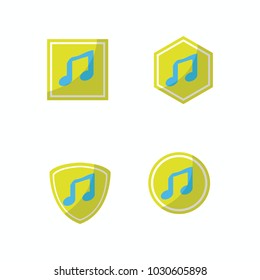 Music logotype vector design element simple illustration symbol note audio emblem concept modern
