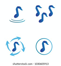 Music logotype vector design element simple illustration symbol note audio emblem concept modern
