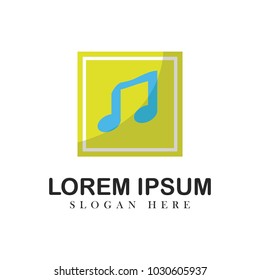 Music logotype vector design element simple illustration symbol note audio emblem concept modern
