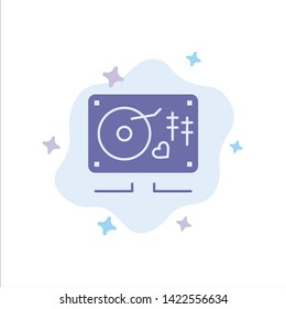 Music, Love, Heart, Wedding Blue Icon on Abstract Cloud Background