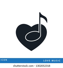 Music love icon vector