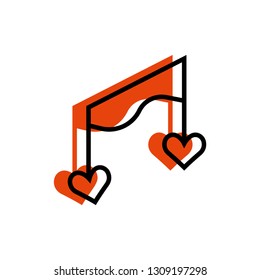 Music love icon vector