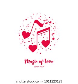 Music Of Love. Illustration For Valentine's Day