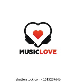 Music Love Logo Template Design