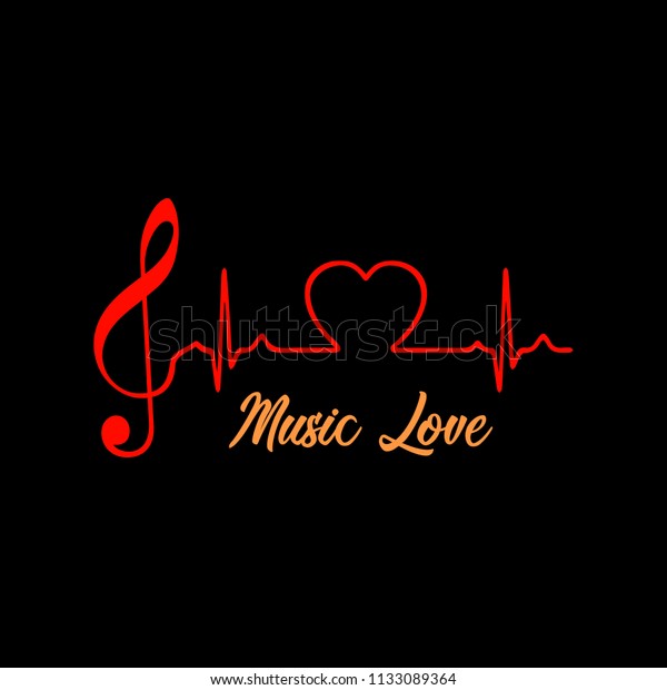 Music Love Logo Vector Illustration Stock Vector Royalty Free