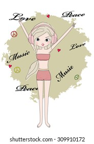 music love peace,vector illustration