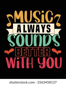 music love t shirt design vector art illustration