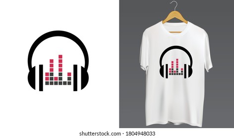 Music Love Tshirt Headphone Art