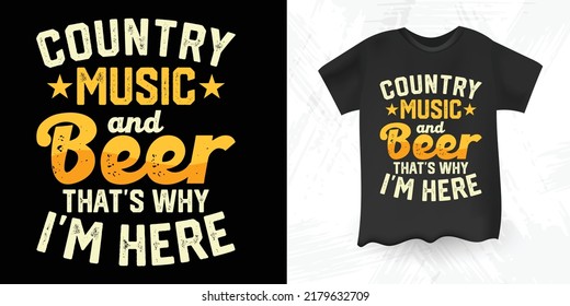 Music Lover Funny Drinking Alcohol Saying Vintage Beer T-shirt Design