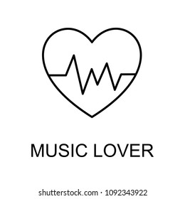 music lover icon. Element of simple music icon for mobile concept and web apps. Thin line music lover icon can be used for web and mobile on white background