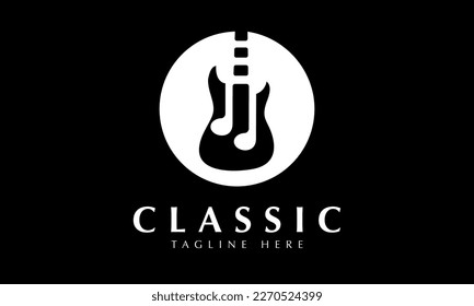 Music lover icon guitar logo abstract monogram vector template