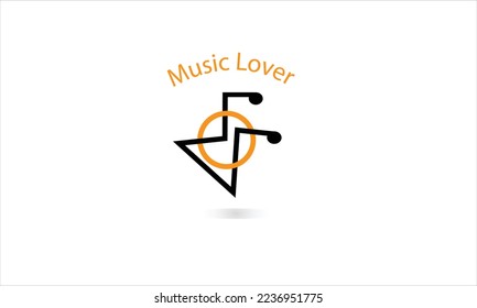 Music lover iconic minimal vector logo