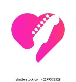 Music Lover Logo Vector Template. Music Logo Concept with Heart Shape