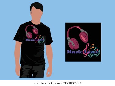 Musikliebhaber T-Shirt Design Konzept.