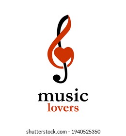 Music Lovers Logo Symbol Simple Illustration