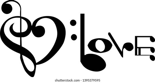 Music lovers logo vector, love music
