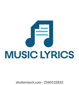 music lyric flat minimalist logo design