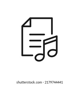 Music lyric icon line style isolated on white background. Vector illustration