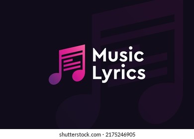 Music lyrics logo design template