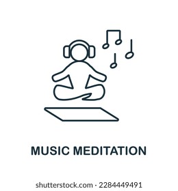 Music Maditation line icon. Simple element from yoga collection. Creative Music Maditation outline icon for web design, templates, infographics and more