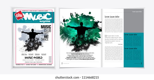 Music magazine, brochure layout easy to editable