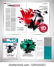 Music magazine, brochure layout easy to editable