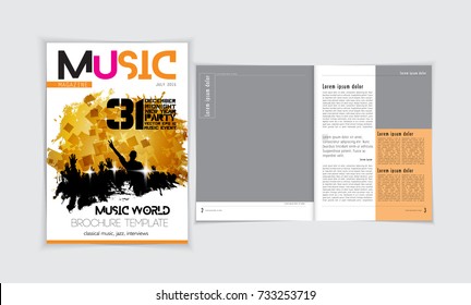 Music magazine layout. Easy editable vector