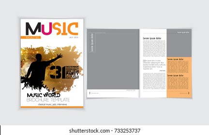 Music magazine layout. Easy editable vector