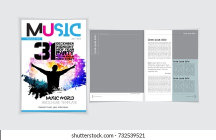 Music Magazine Layout, Vector