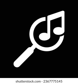 Música y magnificación Símbolo música de búsqueda Icono vector